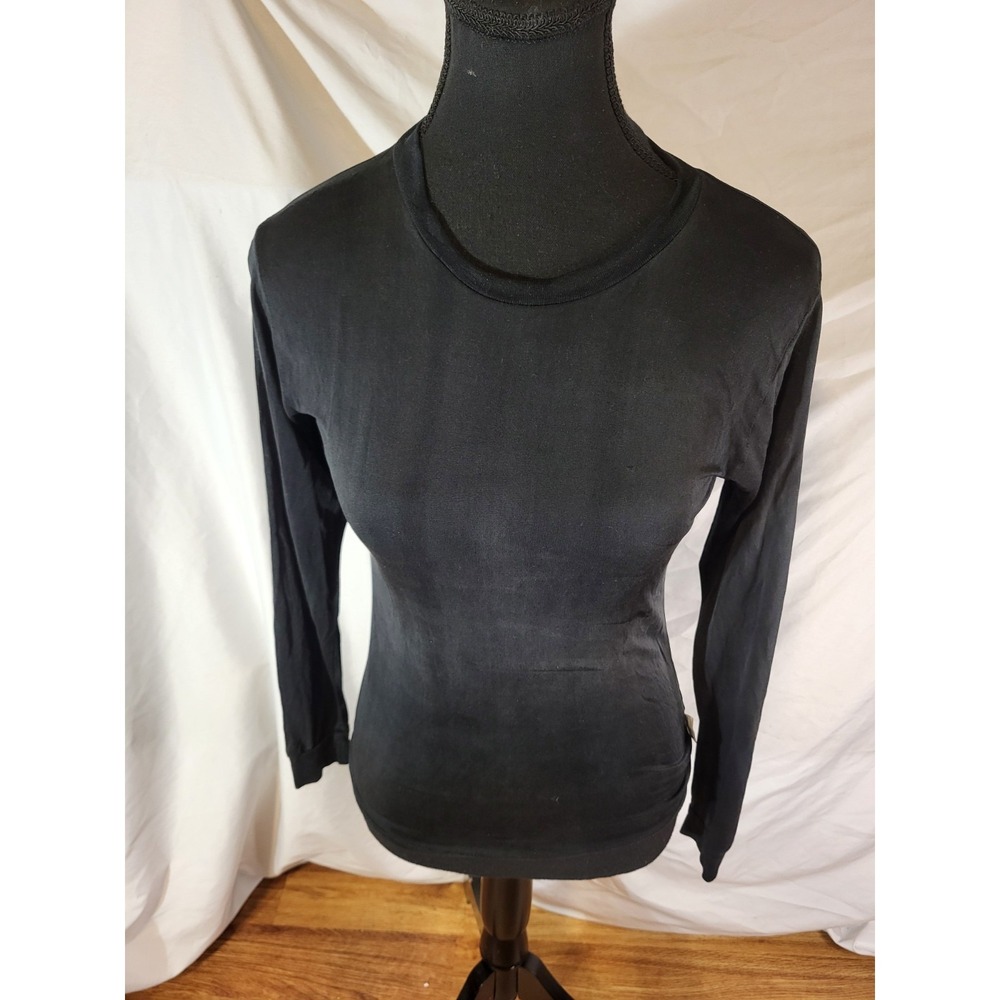 Thermasilk Black Size Kids XL 100% Silk Long Sleeve